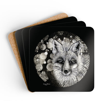 Curious Fox - Corkwood Coaster Set