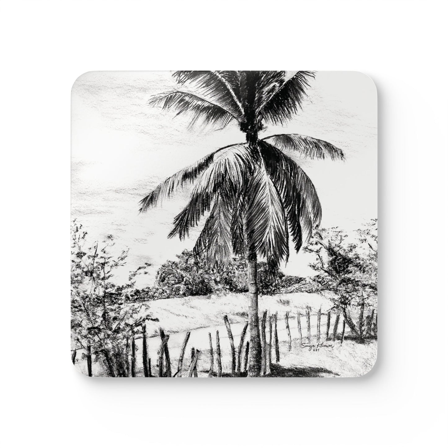 Palm Tree in Belize - Corkwood Coaster Set