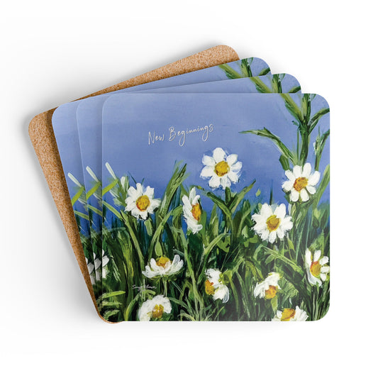 Wild Daisies - Corkwood Coaster Set