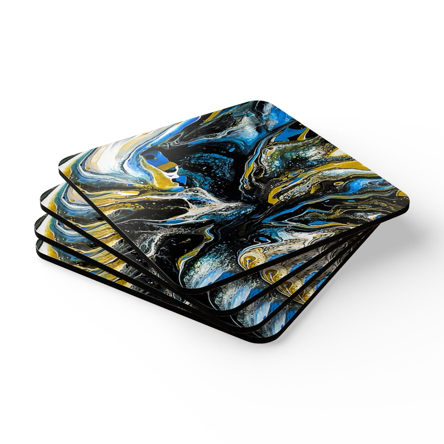 Fluid Art 1 - Corkwood Coaster Set