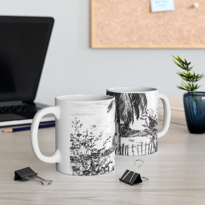 Palm Tree in Belize - Ceramic Mug 11oz