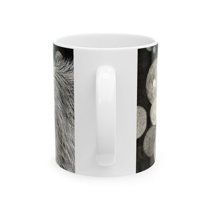 Curious Fox in Charcoal - Ceramic Mug 11oz