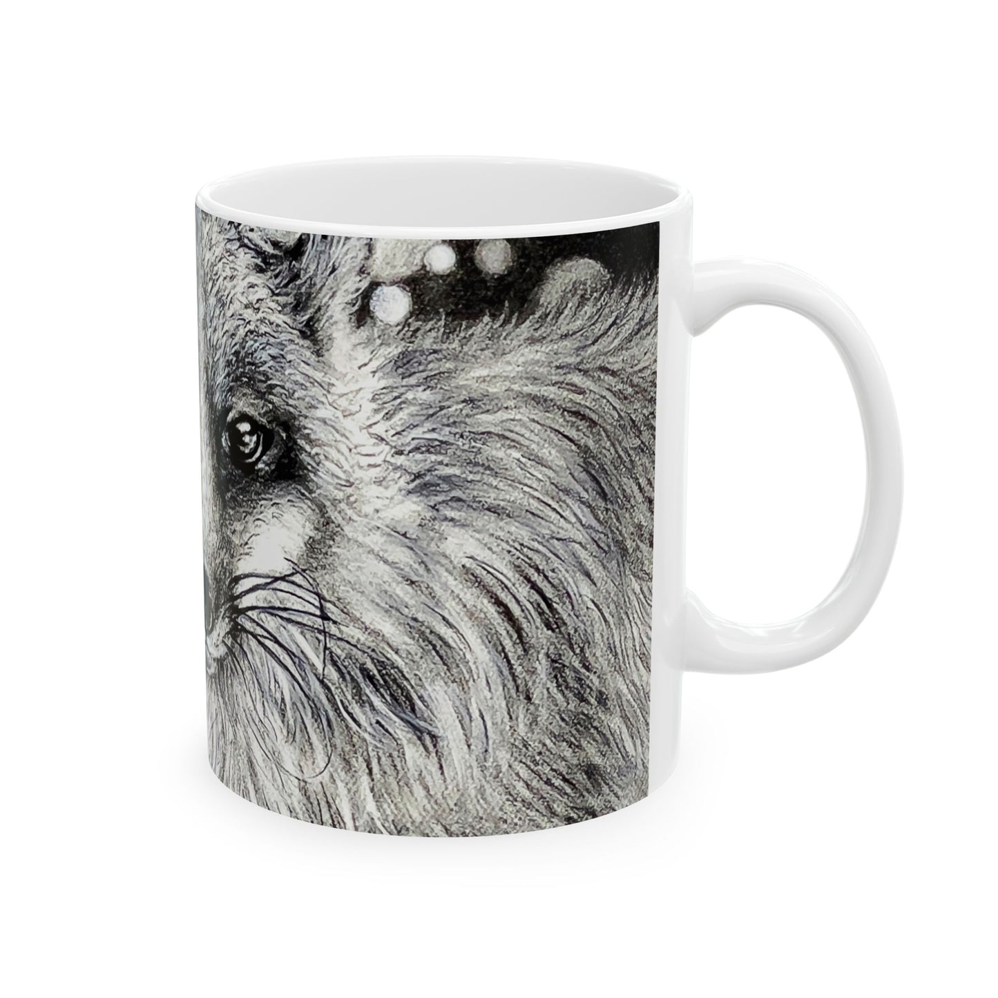 Curious Fox in Charcoal - Ceramic Mug 11oz