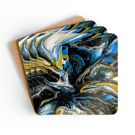 Fluid Art 1 - Corkwood Coaster Set