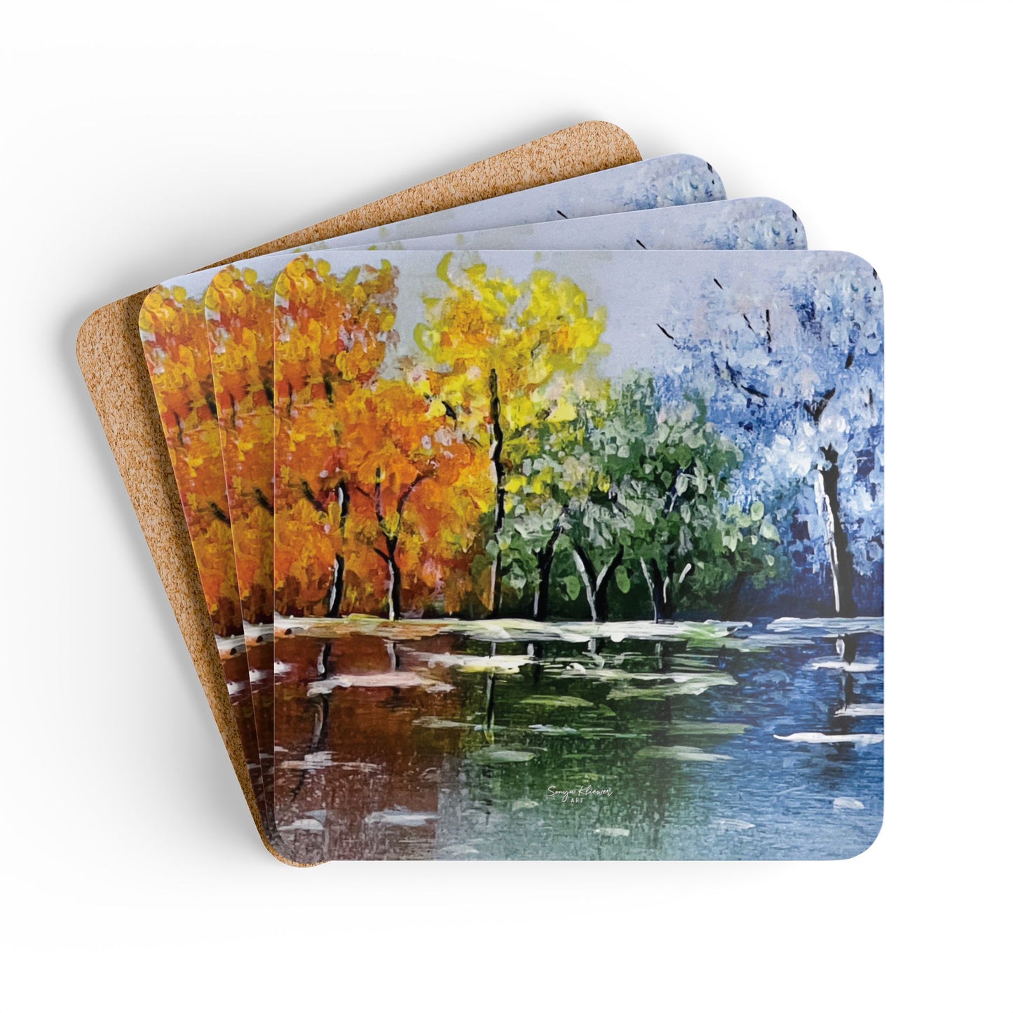 Tree Reflections 2 - Corkwood Coaster Set