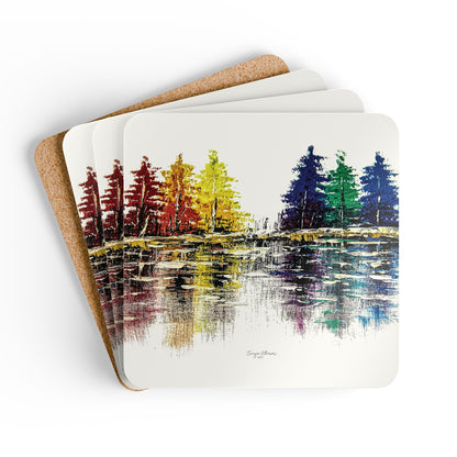 Trees of Color - Corkwood Coaster Set