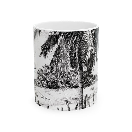 Palm Tree in Belize - Ceramic Mug 11oz