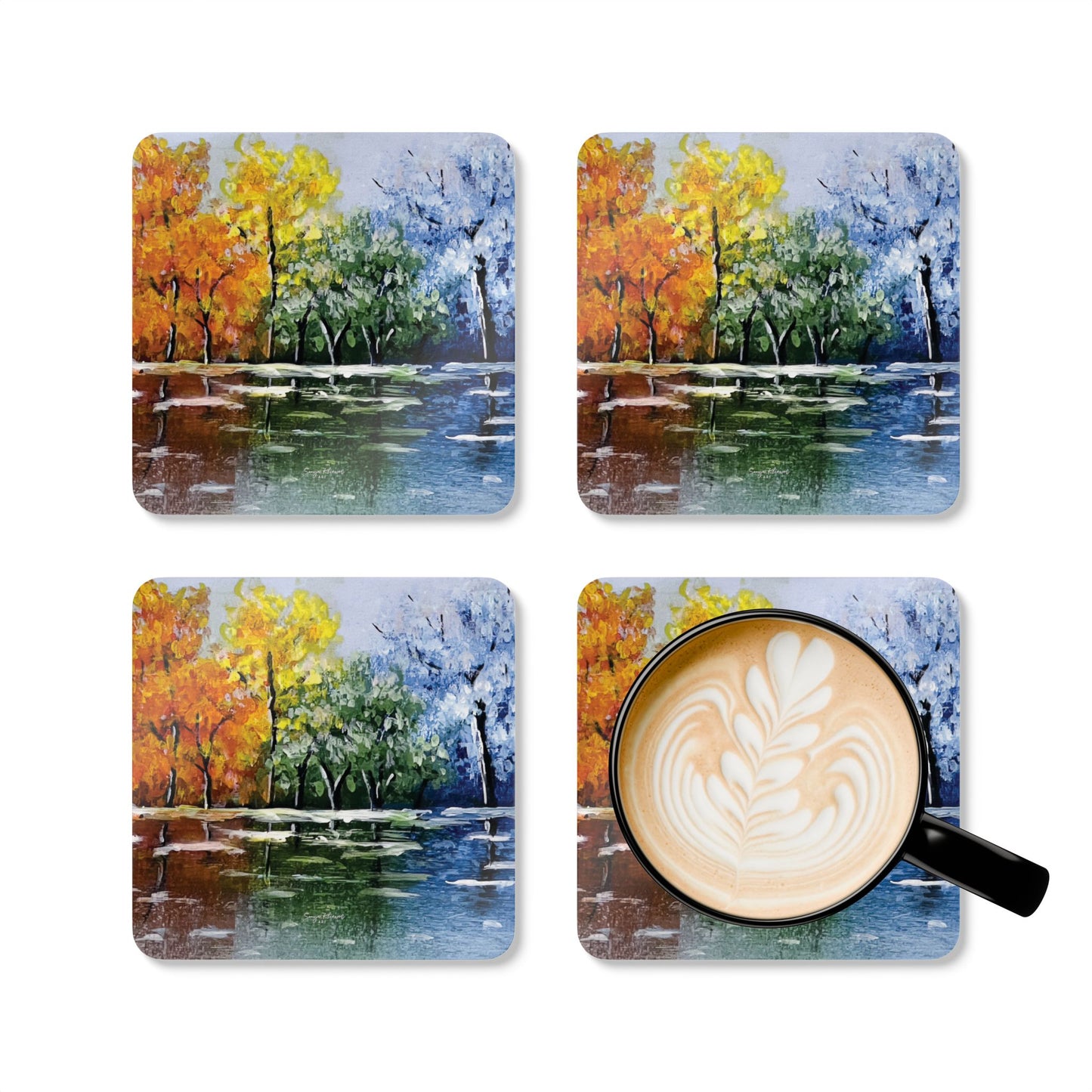 Tree Reflections 2 - Corkwood Coaster Set