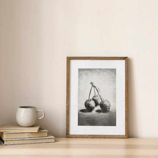 Cherries in Graphite - Print
