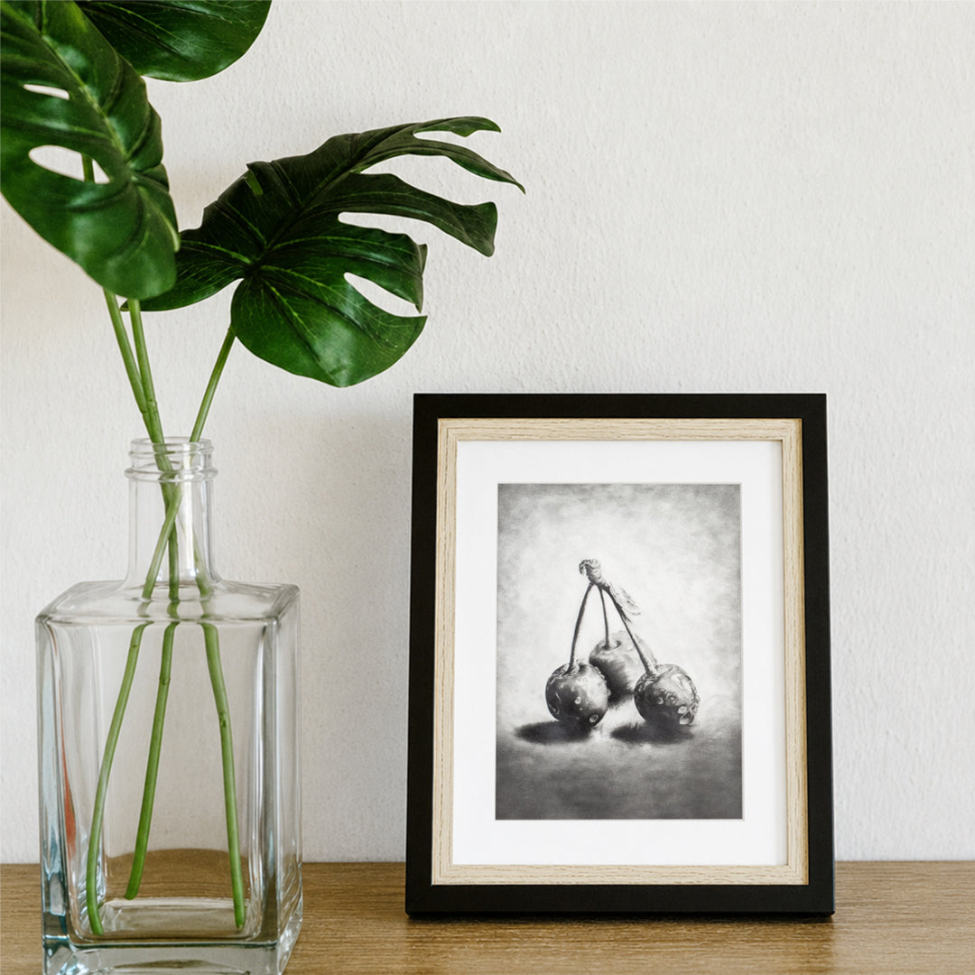 Cherries in Graphite - Print