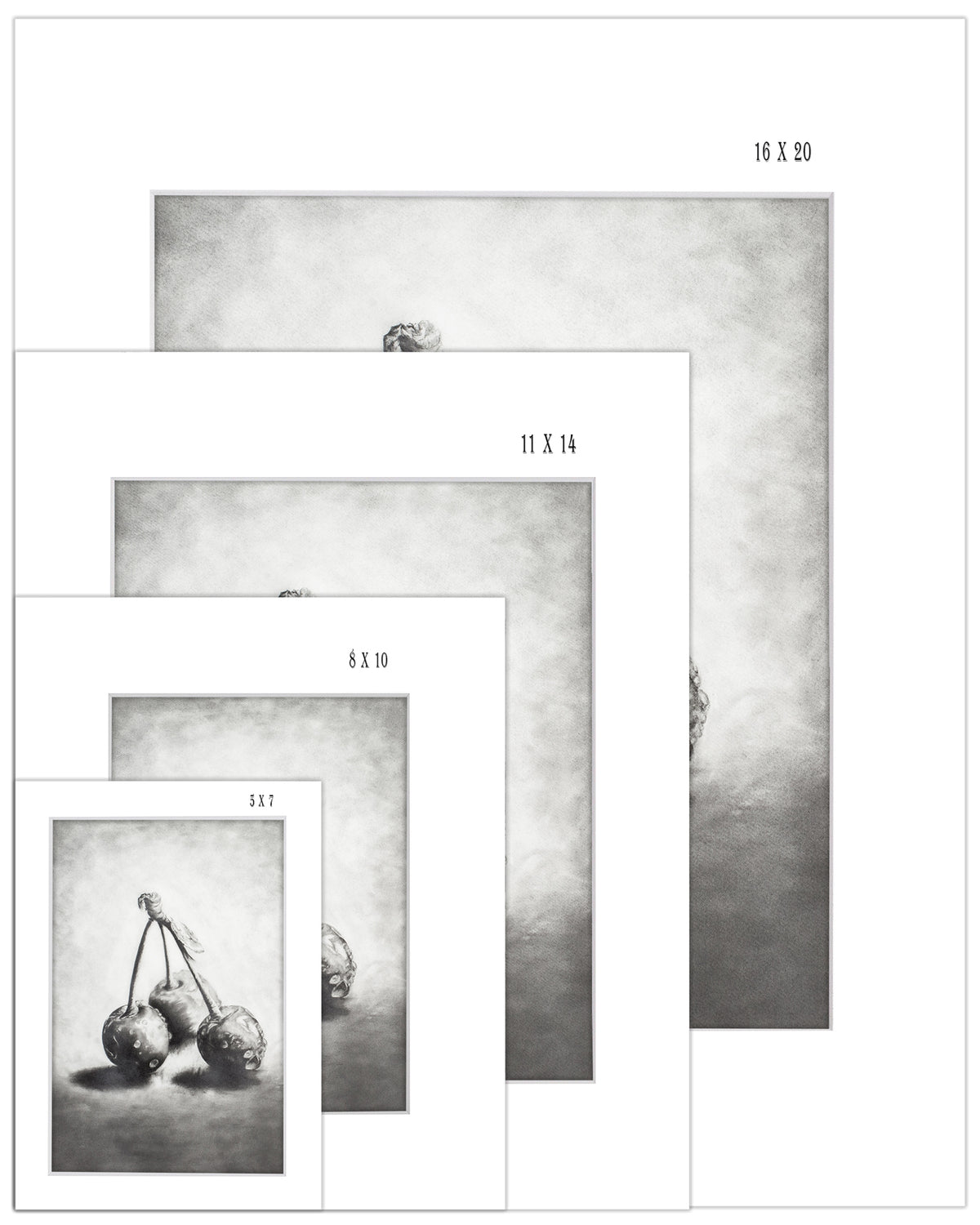 Cherries in Graphite - Print