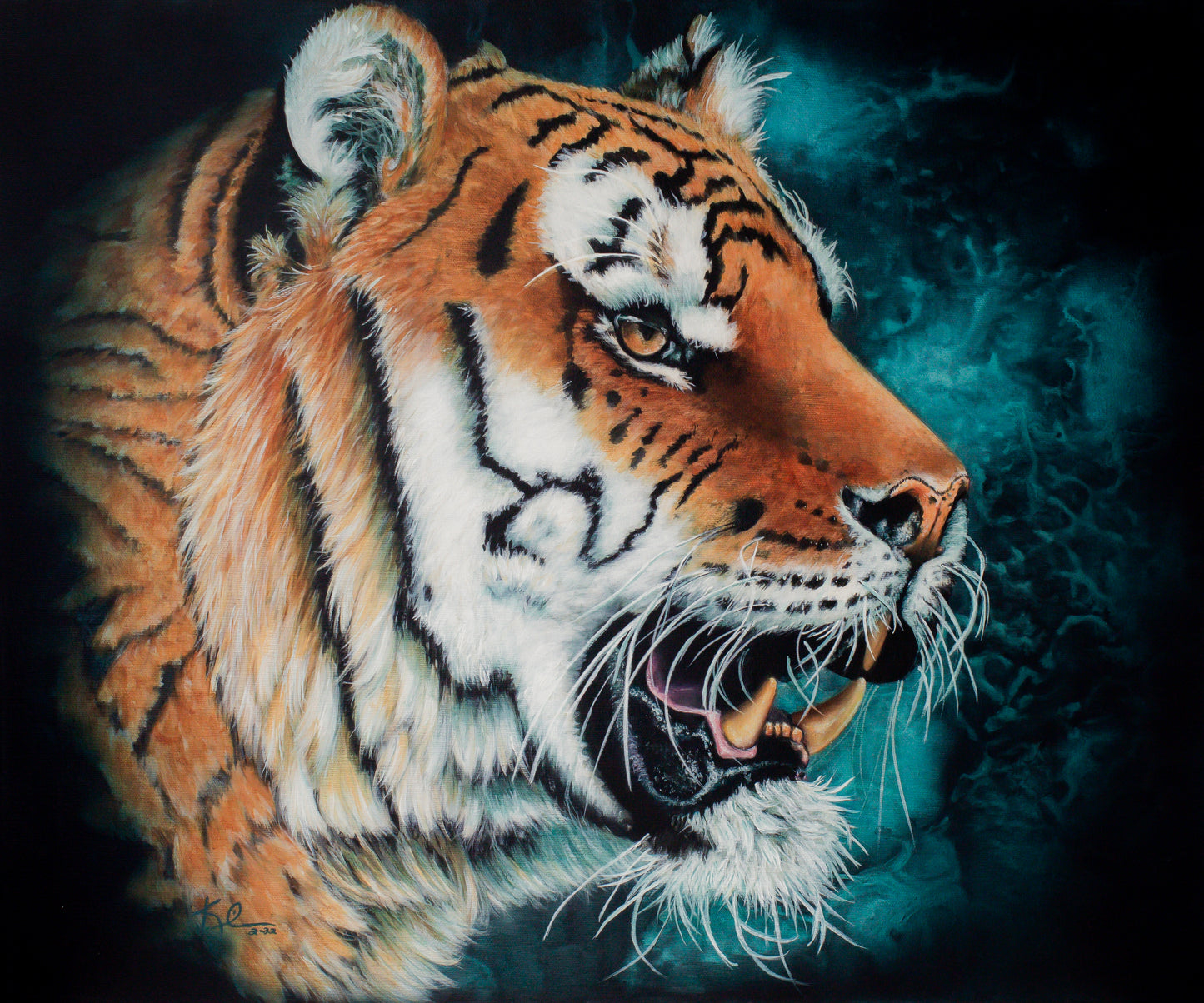 Tiger Portrait - Original for Sale