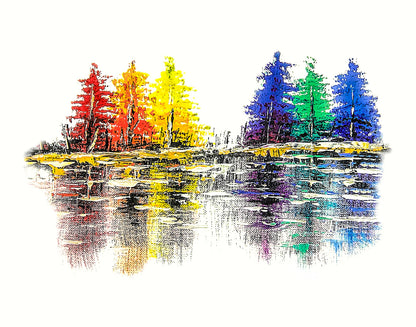 Free 5x7 Matted Print (4x6 Image) - Trees of Color