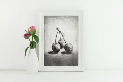 Cherries in Graphite - Print