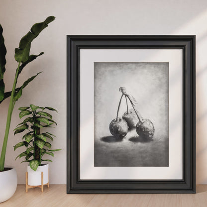 Cherries in Graphite - Print