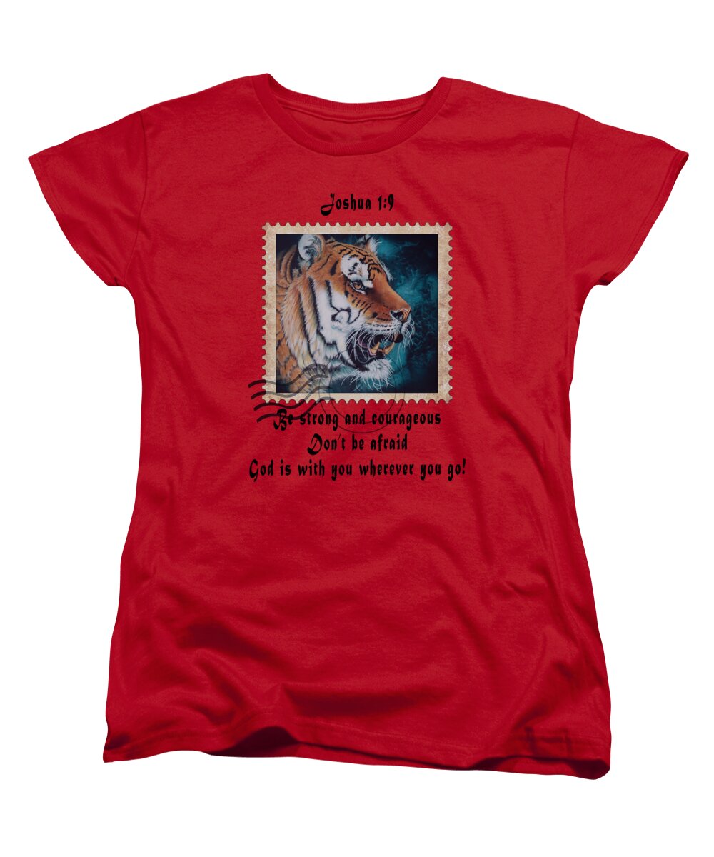 Tiger Portrait on Stamp - Women's T-Shirt (Standard Fit)